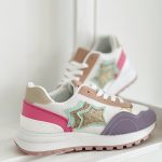Sneakers gery pink
