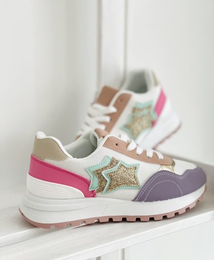 Sneakers gery pink