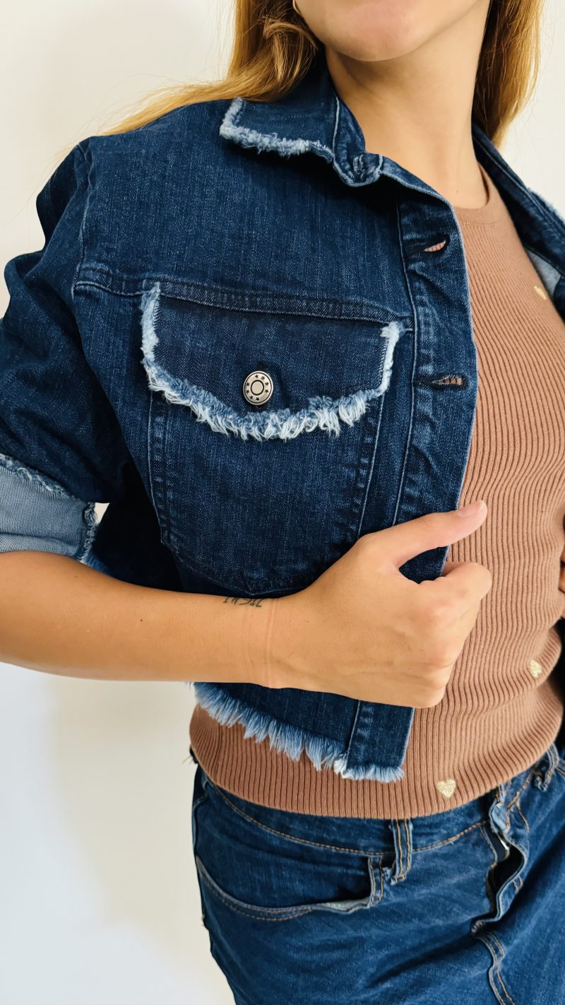 Giacchino denim sfrangiato - immagine 2
