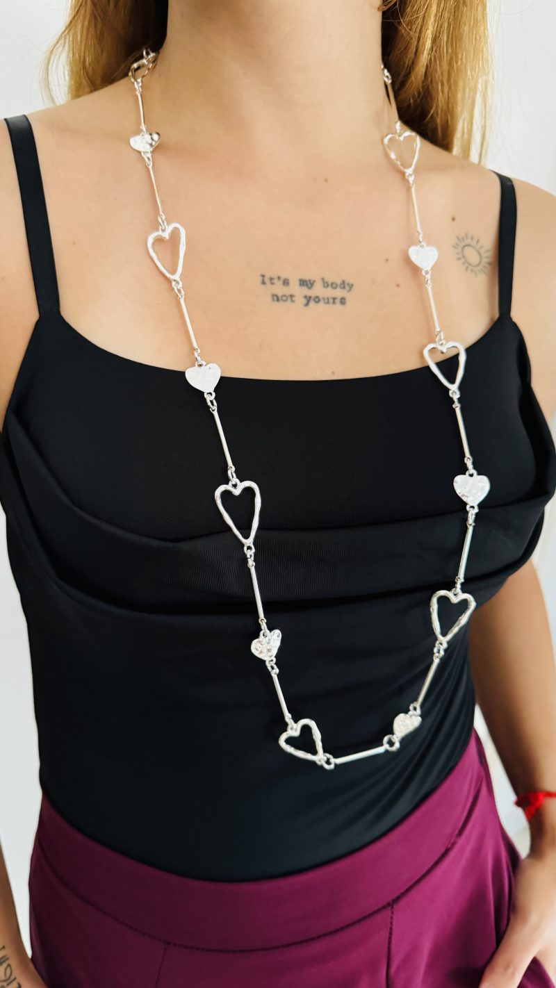 Collana lunga mix di cuori - immagine 2