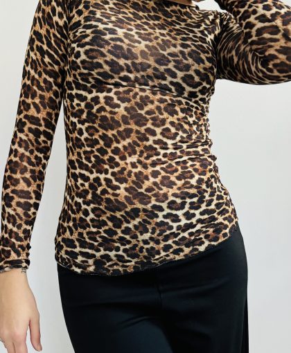 Sottogiacca misto cashmere animalier