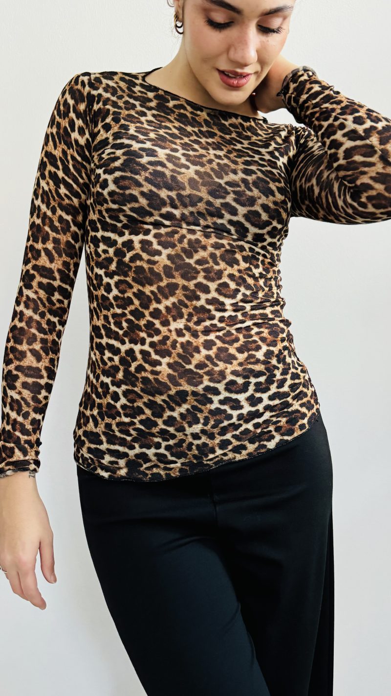 Sottogiacca misto cashmere animalier
