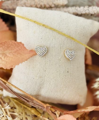 Orecchini cuoricini strass