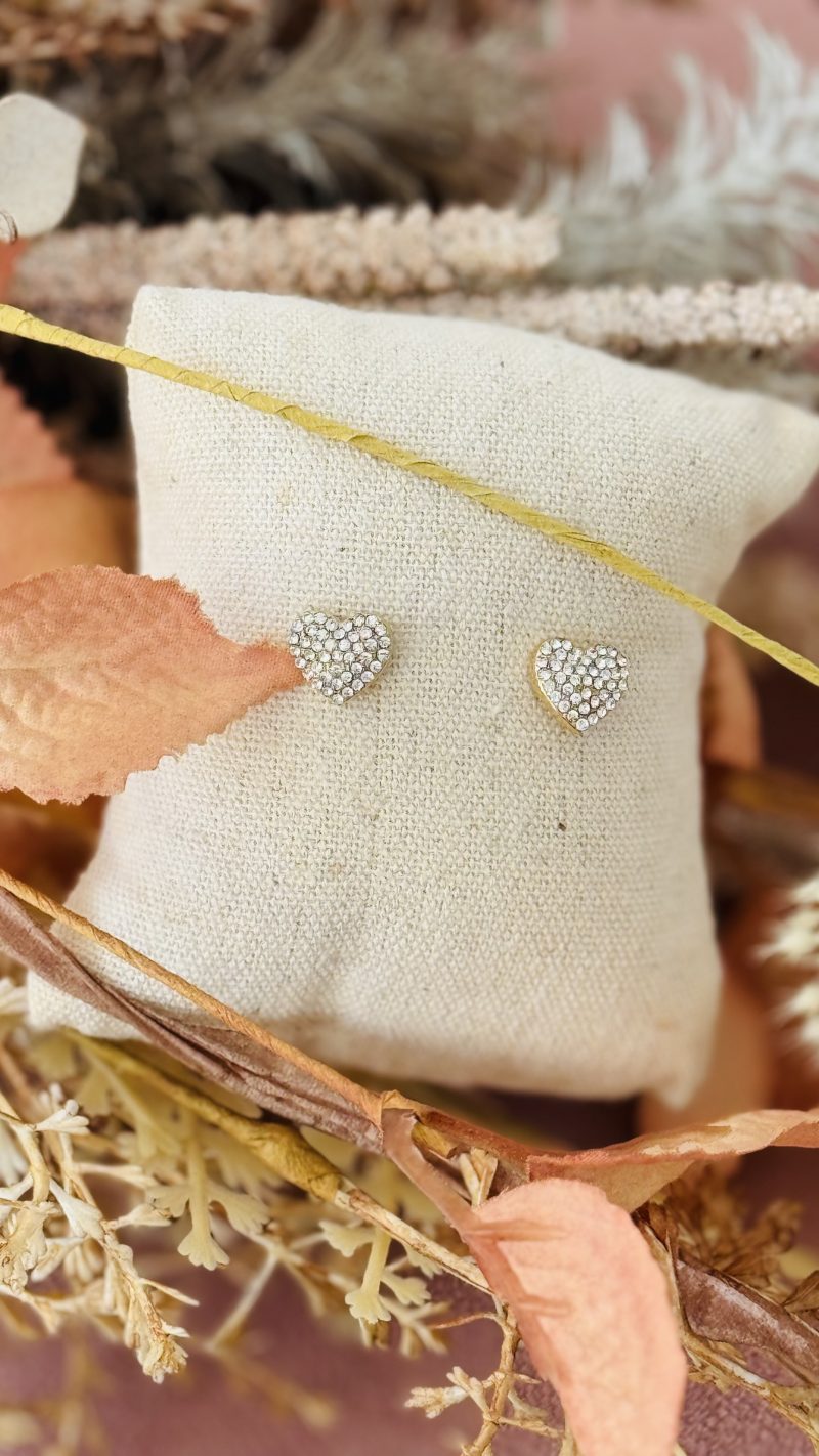 Orecchini cuoricini strass