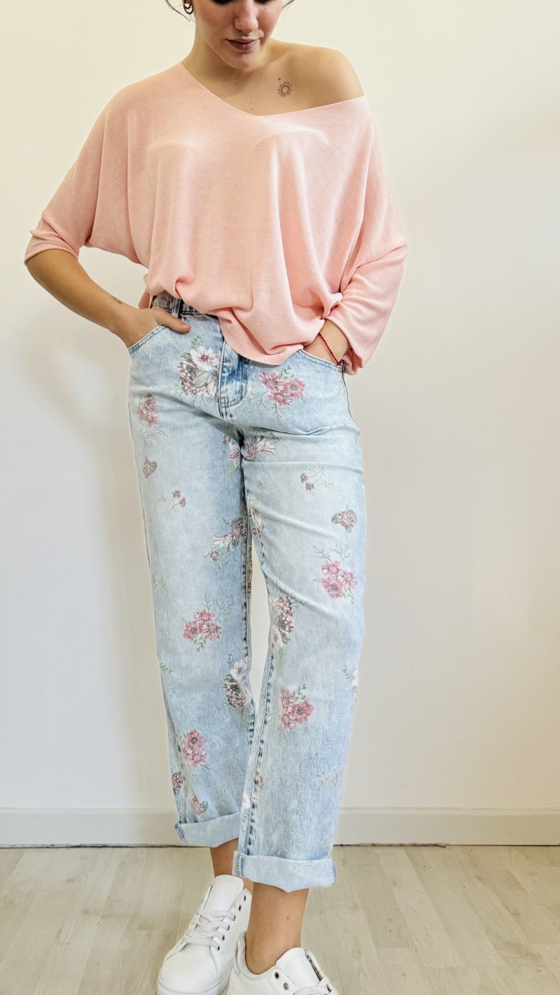 Jeans momfit flower - immagine 2