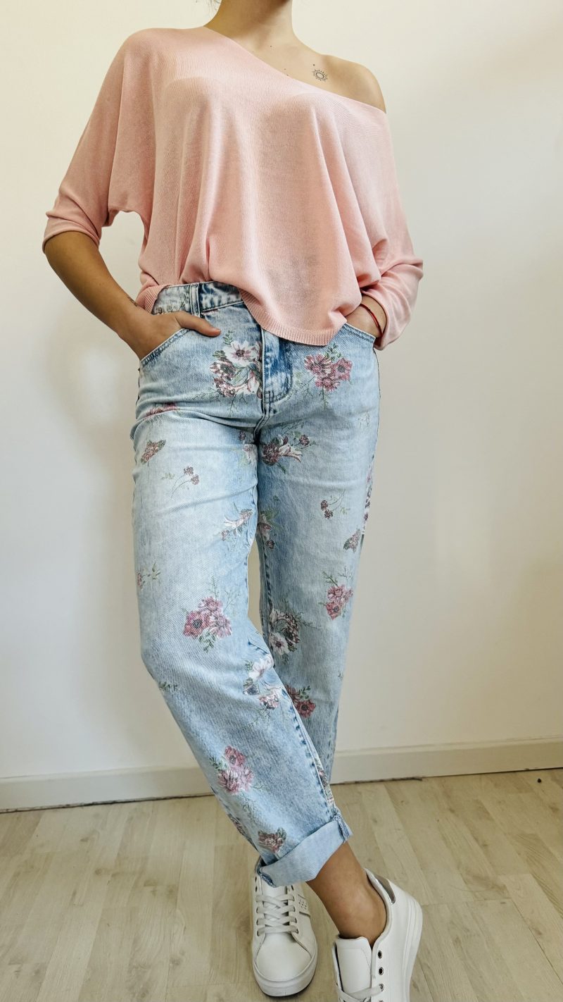 Jeans momfit flower - immagine 3
