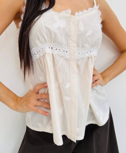 Top bacchettato macrame'