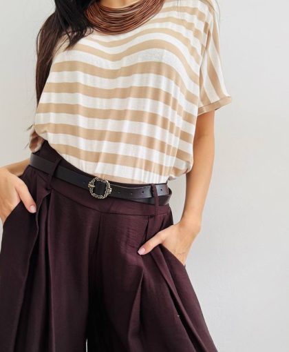 T-shirt over stripes