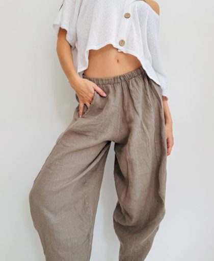 Pantalone egg lino