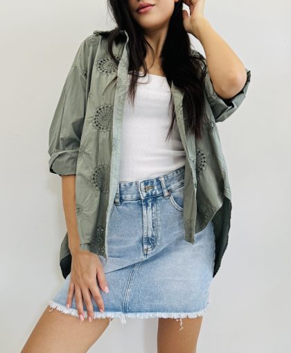 Maxi camicia sangallo