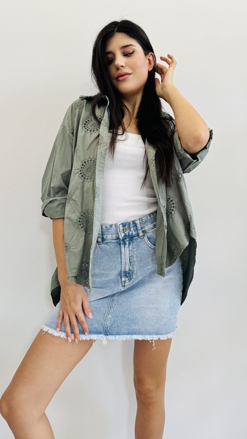 Maxi camicia sangallo