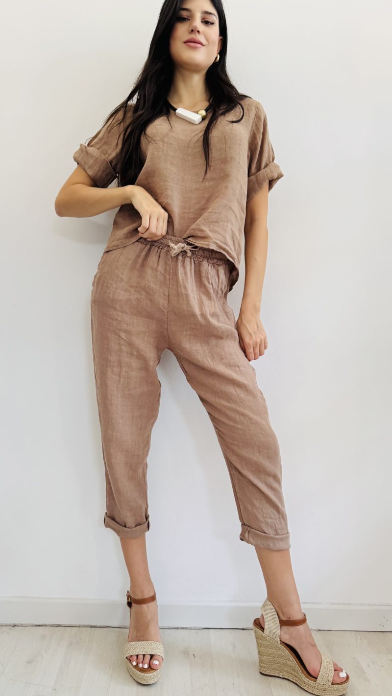Pantalone chino lino