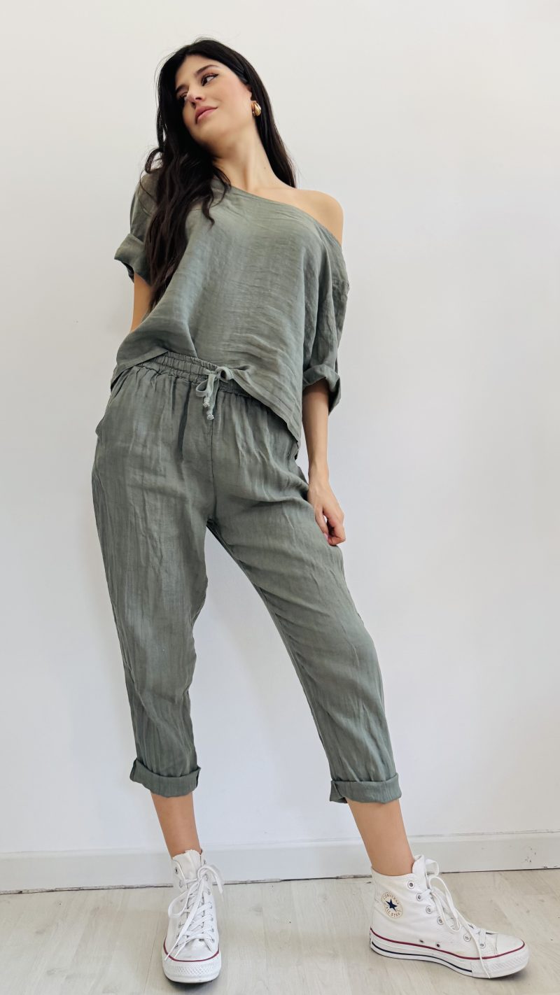 Pantalone chino lino - immagine 4