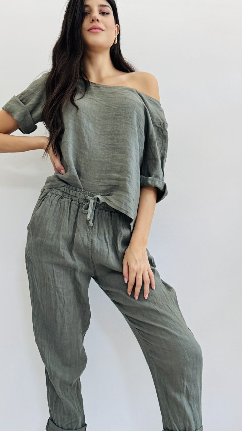 Pantalone chino lino - immagine 5