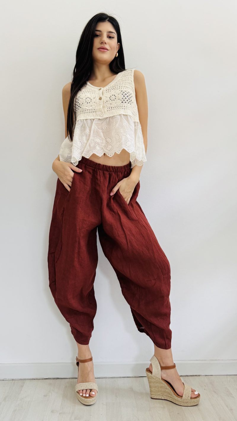 Pantalone egg lino - immagine 8