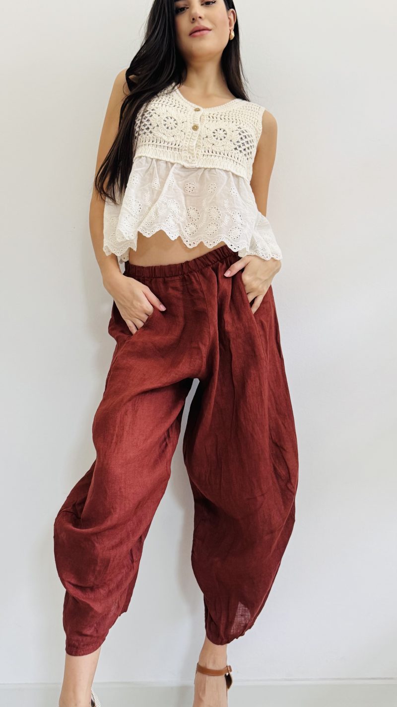 Pantalone egg lino - immagine 6