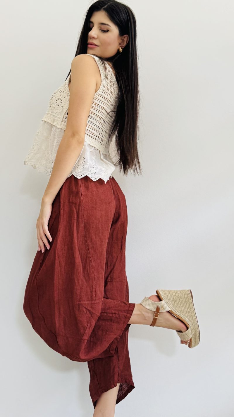 Pantalone egg lino - immagine 7