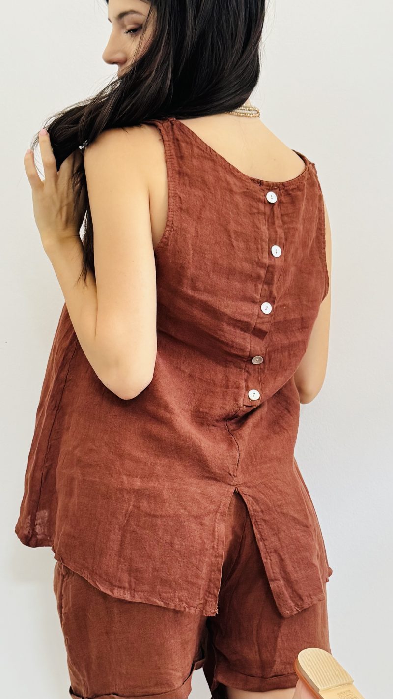 Coordinato lino short - immagine 4