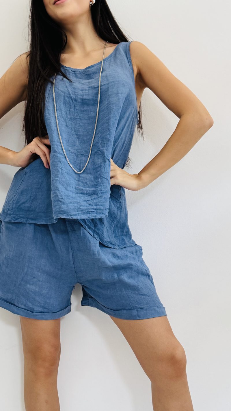 Coordinato lino short - immagine 6