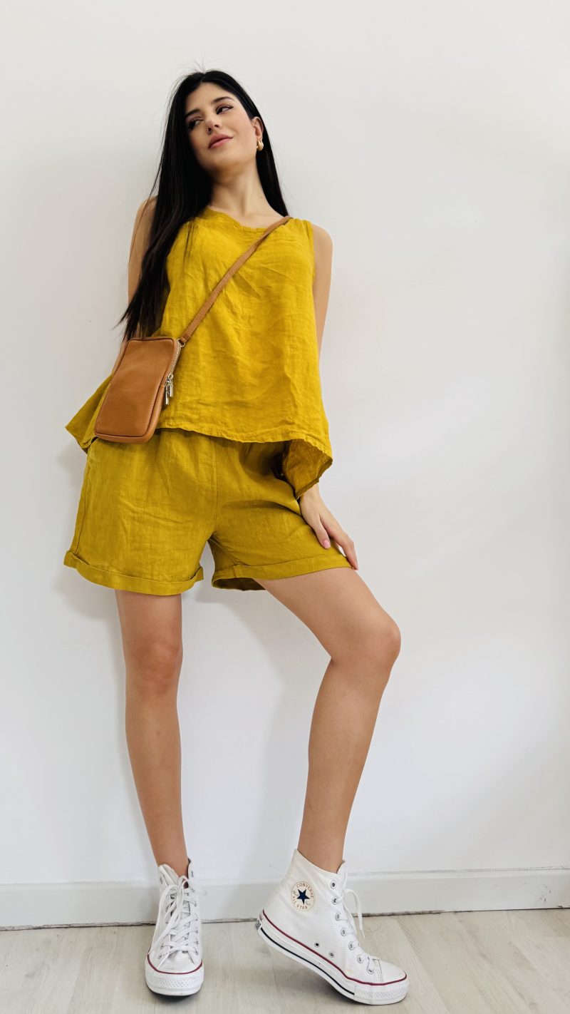 Coordinato lino short - immagine 7