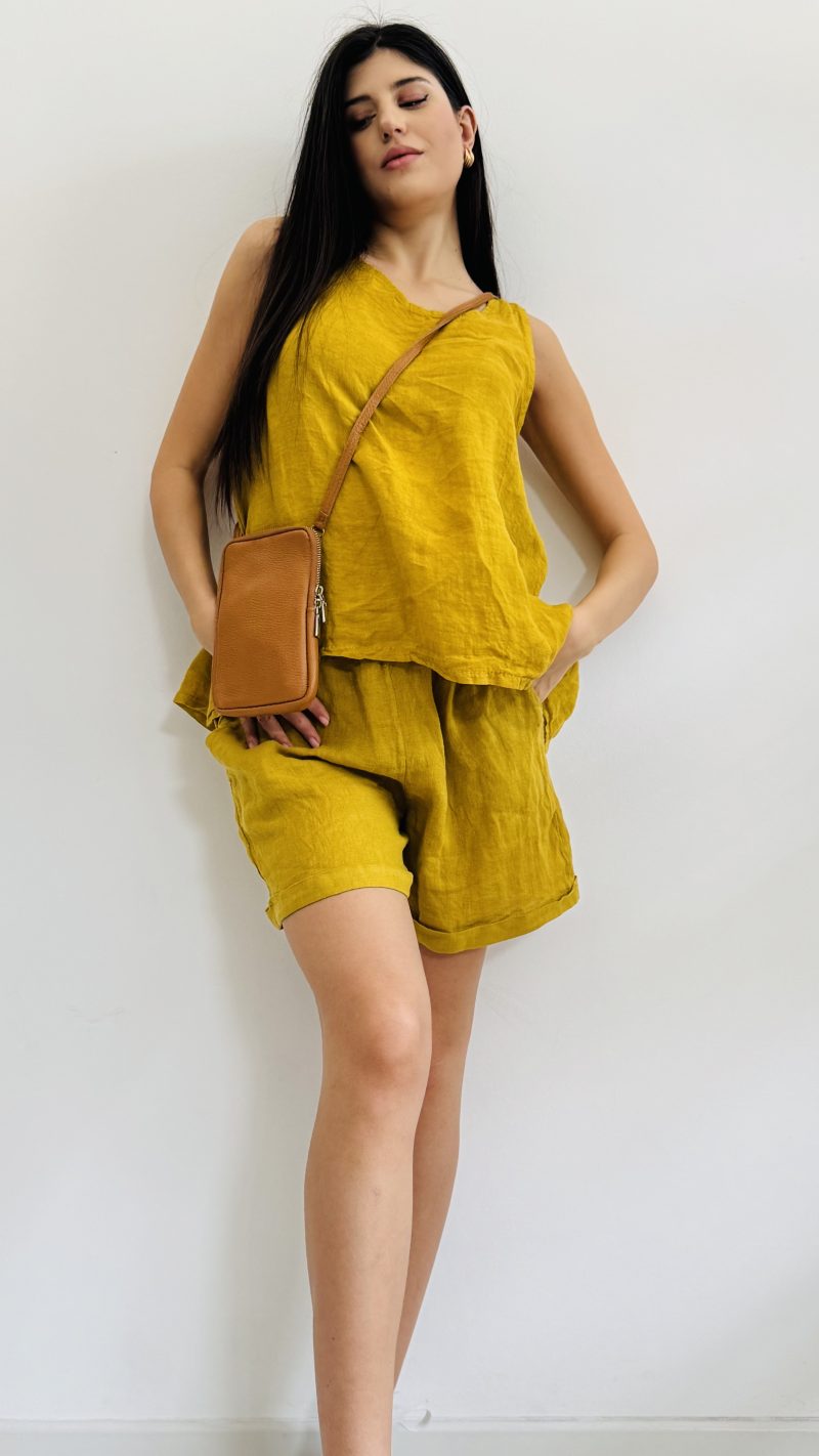 Coordinato lino short - immagine 8