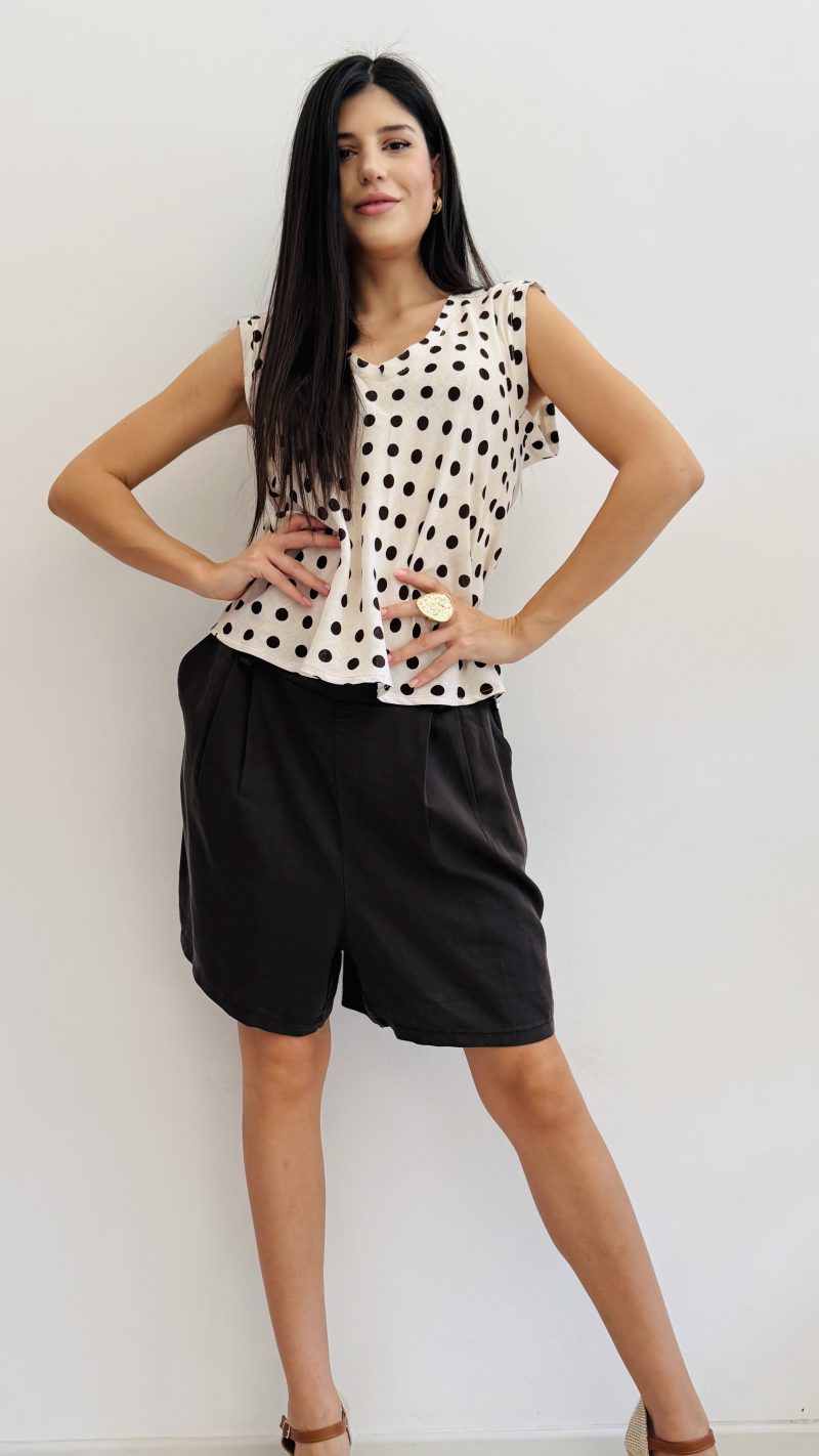 Blusa smanicata pois - immagine 3