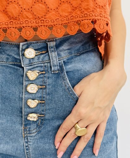 Bermudino denim bijoux