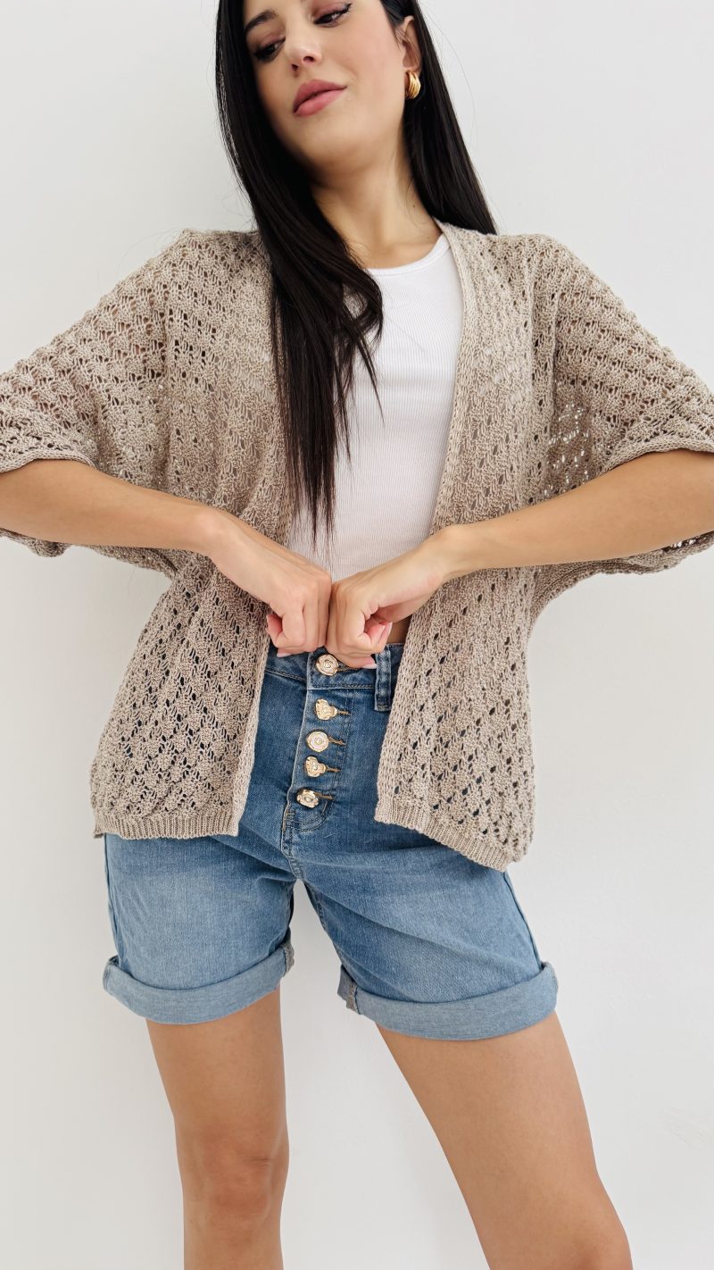 Cardigan aperto lavorato - immagine 4