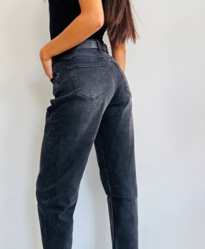 Mom fit gray dark