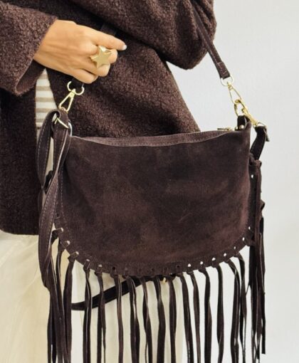 Borsa mezzaluna  frange
