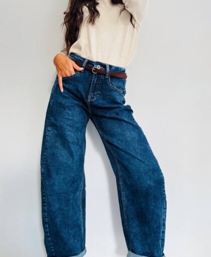 Jeans slouchy marmor
