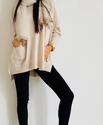 Maglia over tasche bottoni