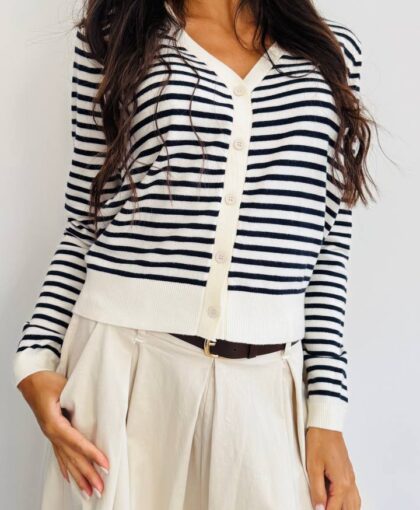 Cardigan rigato