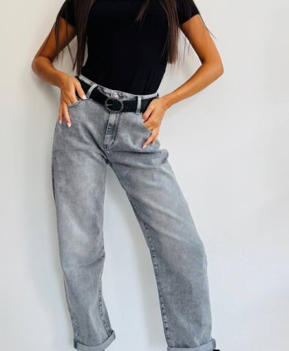 Mom fit gray medium