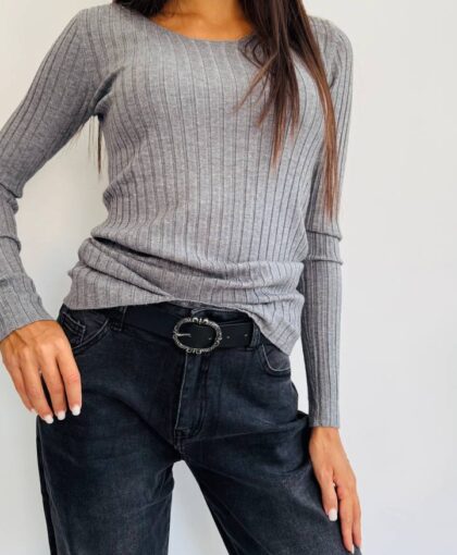Maglia girocollo coste