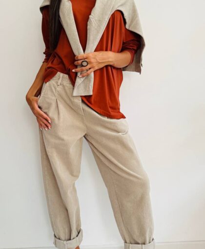 Pantalone baggy velvet