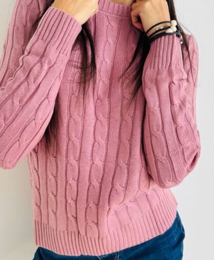 Maglia trecce seta e cashmere