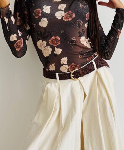 Maglia misto cashmere fiori