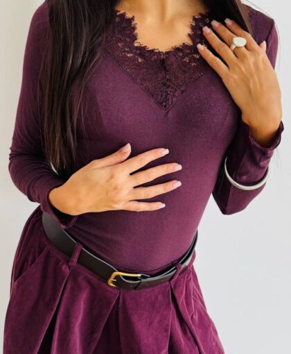 Maglia cashmere pizzo