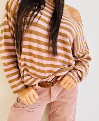 Maglia rigata misto cashmere