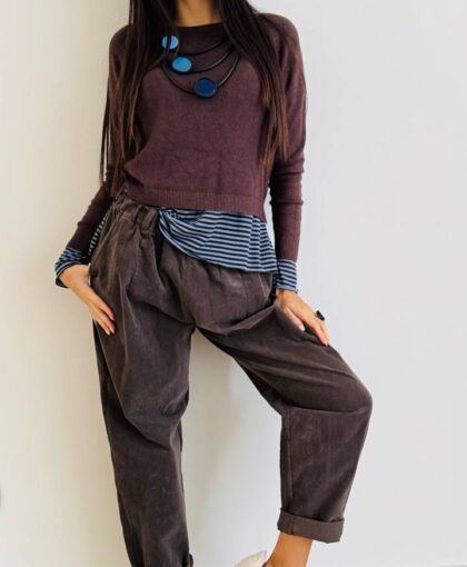 Pantalone baggy velluto