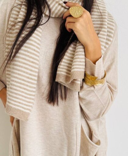 Sciarpa righe misto cashmere