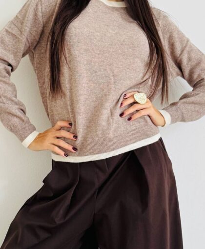 Maglia profili pura lana