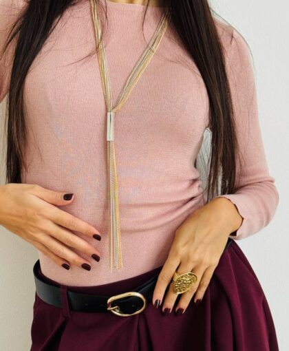 Maglia microcoste misto cashmere