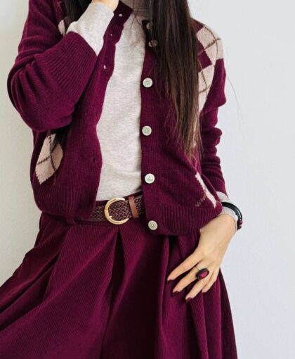 Cardigan misto cashmere preppy