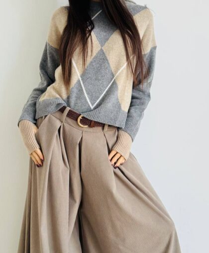 Maglia misto cashmere preppy