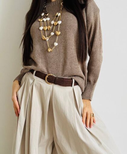 Collana cuori oro e madreperla