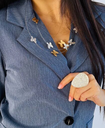 Collana 3 giri farfalle