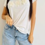 T-shirt fiori tulle