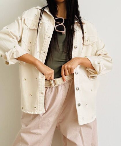 Giacca camicia roselline